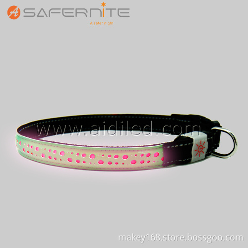 Christmas Leather Led Flashing Light Pet Dog Collar